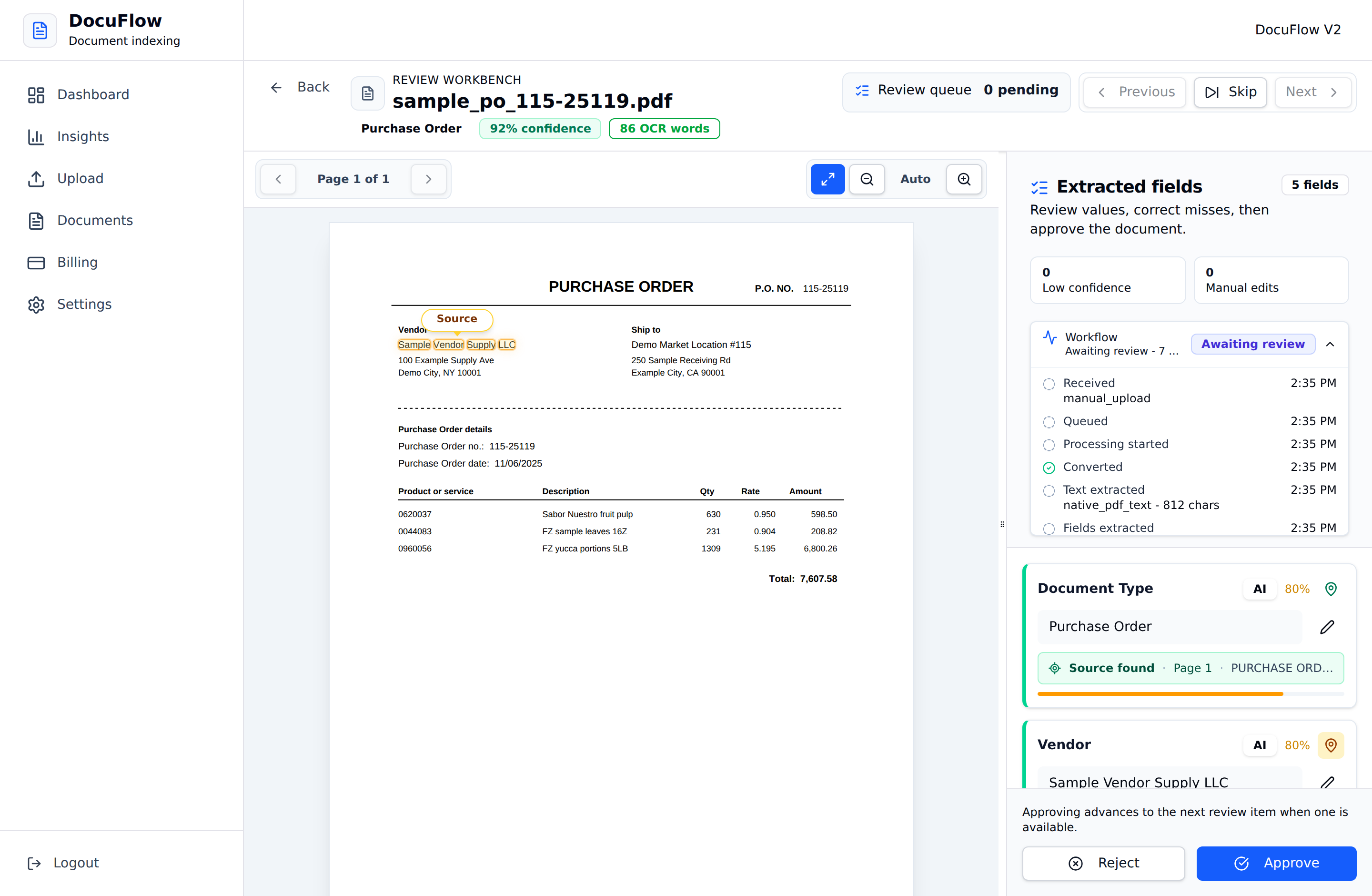 DocuFlow — Documents read, checked, and filed automatically.